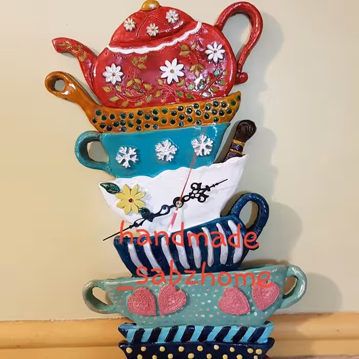 ساعت سفالی خیلی لوکس و طرح خاص مخصوص اشپز خانه