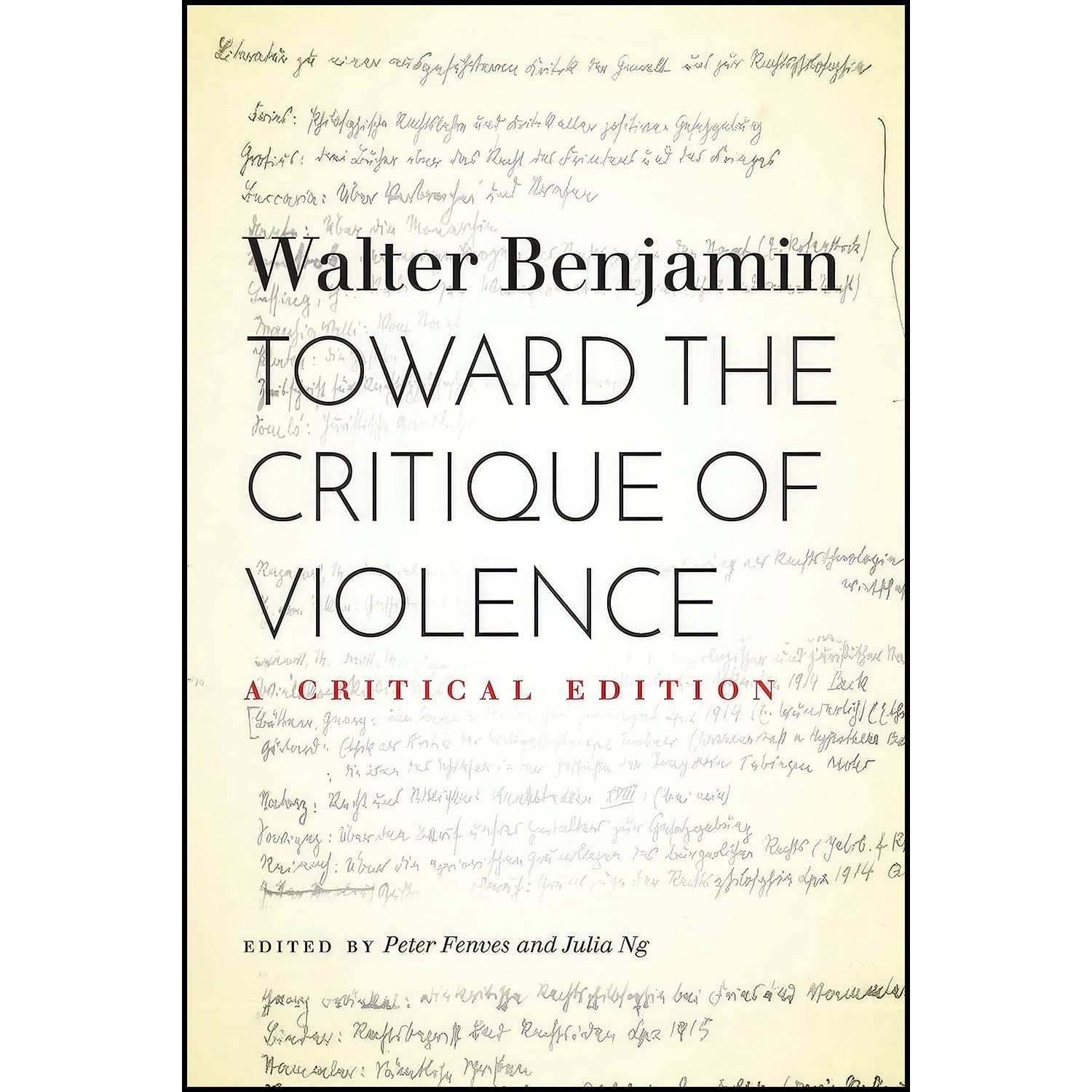کتاب زبان اصلی Toward the Critique of Violence اثر Walter Benjamin