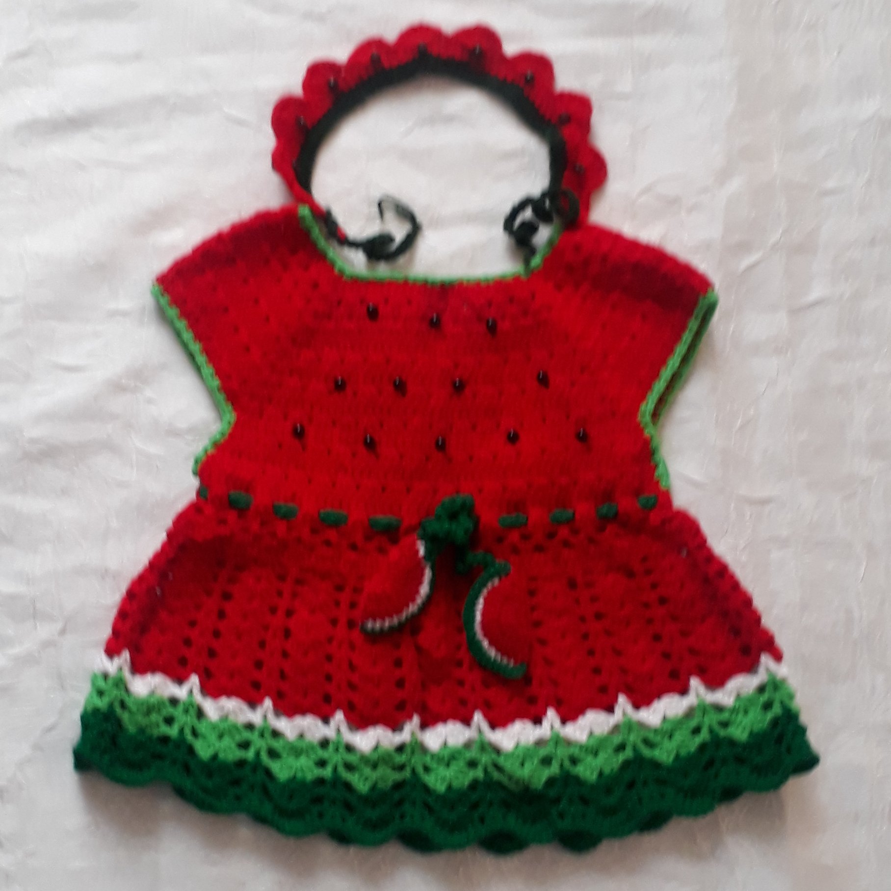 ست یلدایی هدبند و سارافون قلاب بافی دخترانه