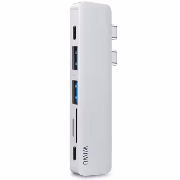 هاب 7 پورت WIWU مدل Type-C ویوو مدل T8 نقره ای - Hiapple.ir