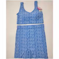 ست نیمتنه و شورتک ورزشی پینک آبی