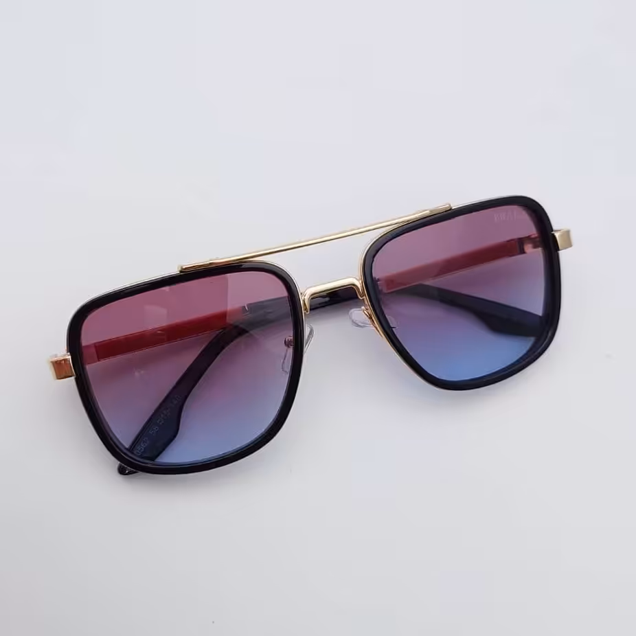 عینک آفتابی مردانه پرادا یووی 400 رنگ فریم مشکی طلایی ارسال رایگان 