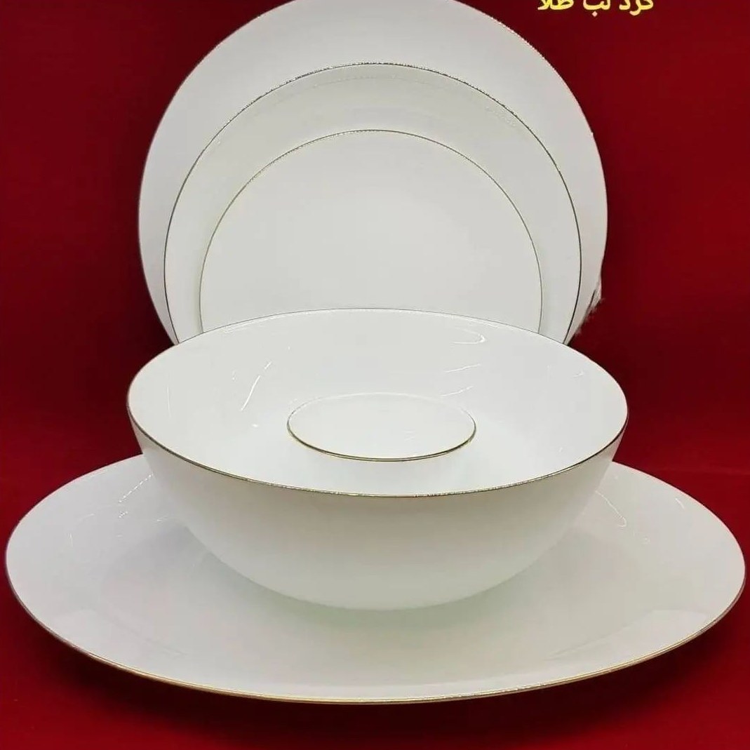 سرویس آرکوپال 26 پارچه شش نفره قالب گرد لب طلایی هزینه ارسال درب منزل