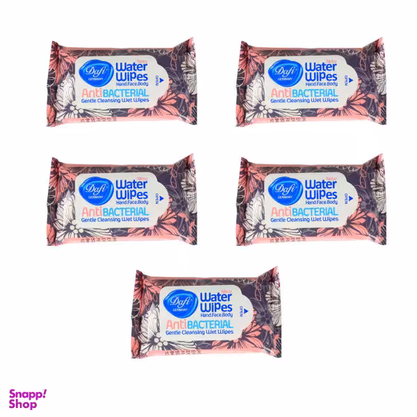دستمال مرطوب دافی (Dafi) مدل Anti Bacterial Gn مجموعه 5 عددی