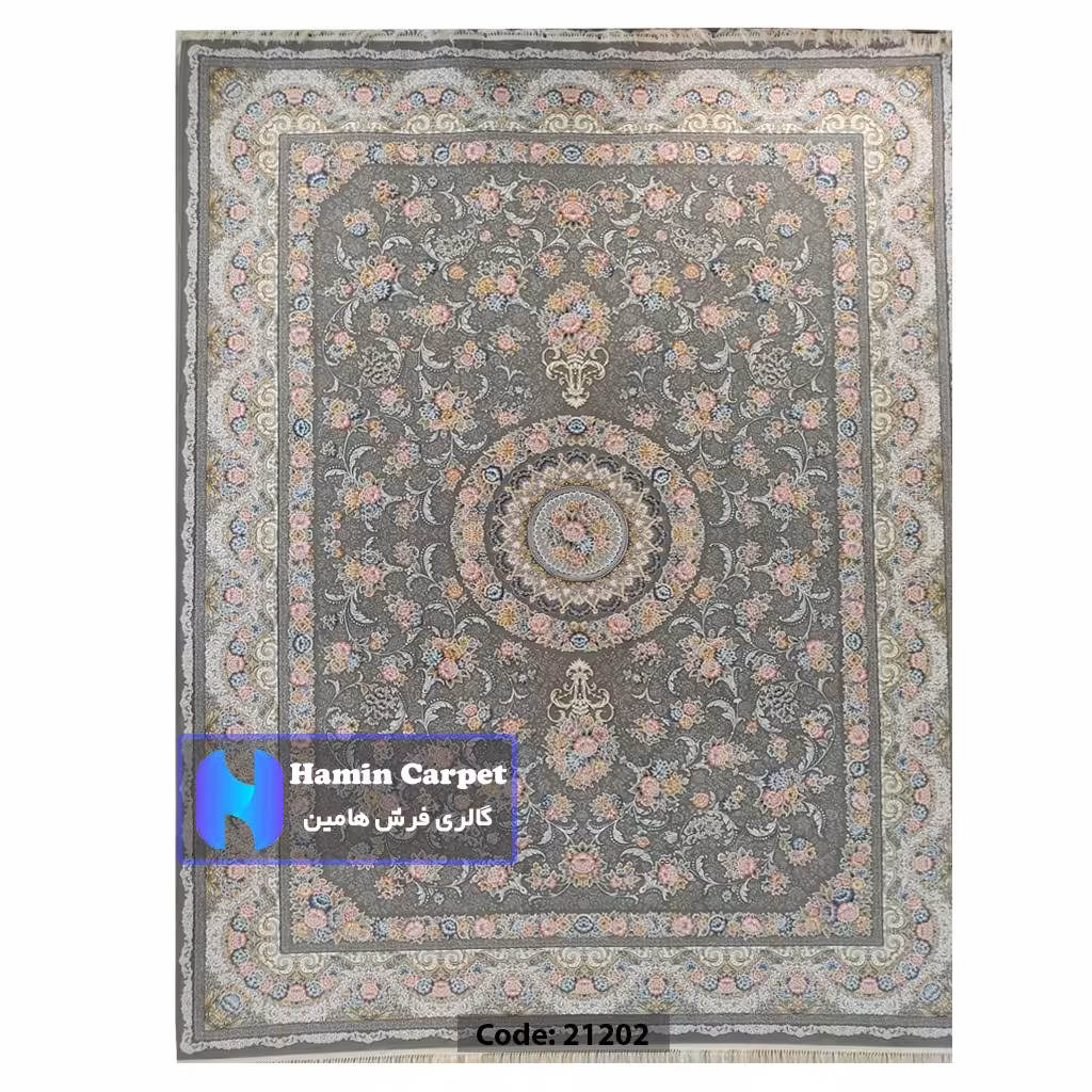 فرش 12 متری 1200 شانه تراکم 3600  نخ اکلریک گل برجسته کد AR21202