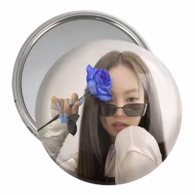 آینه جیبی خندالو مدل جنی بلک پینک Black Pink کد 14097