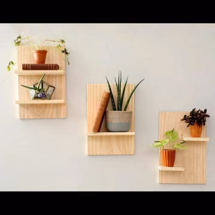 دکوری سه تیکه دیواری چوبی  