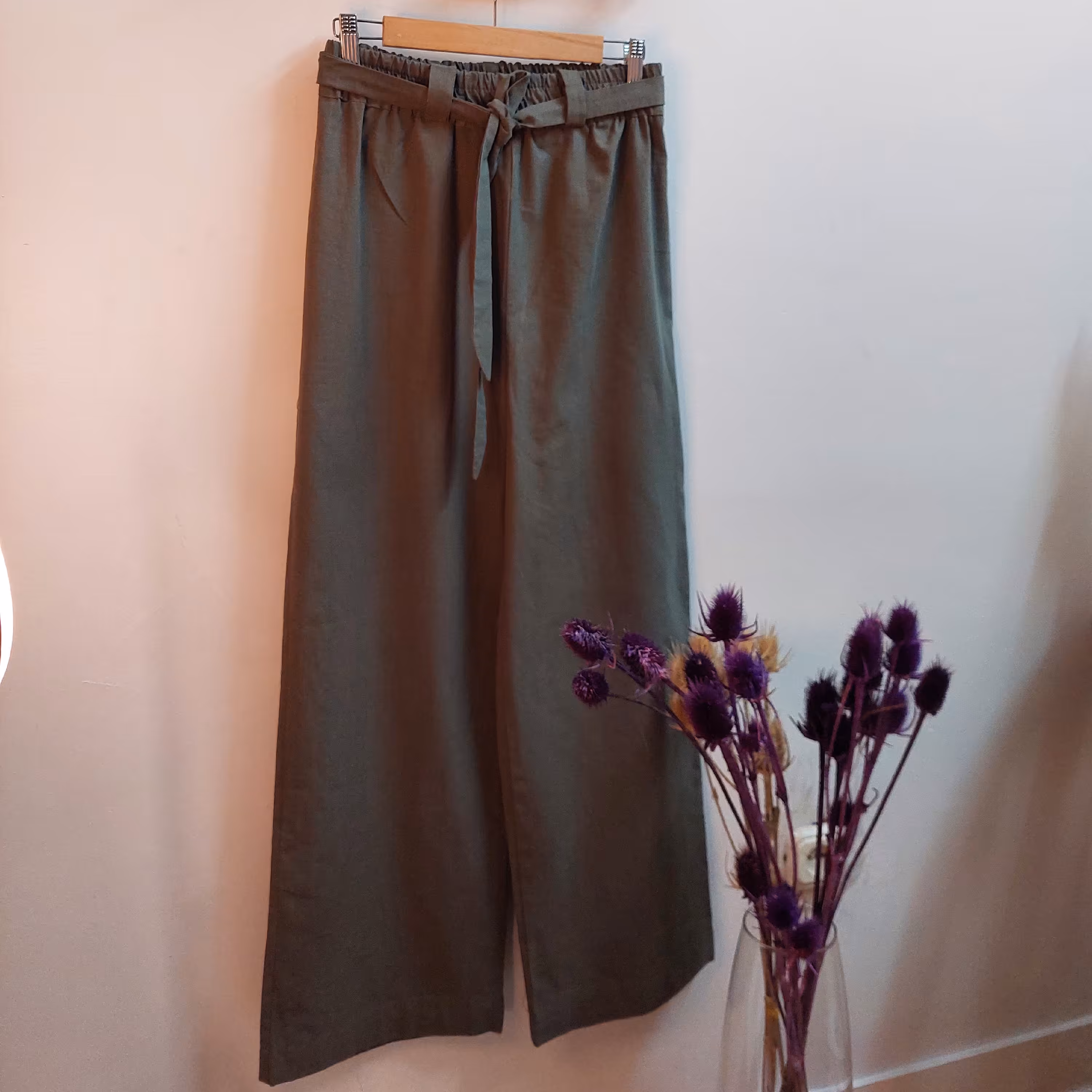 شلوار راسته لینن نخ