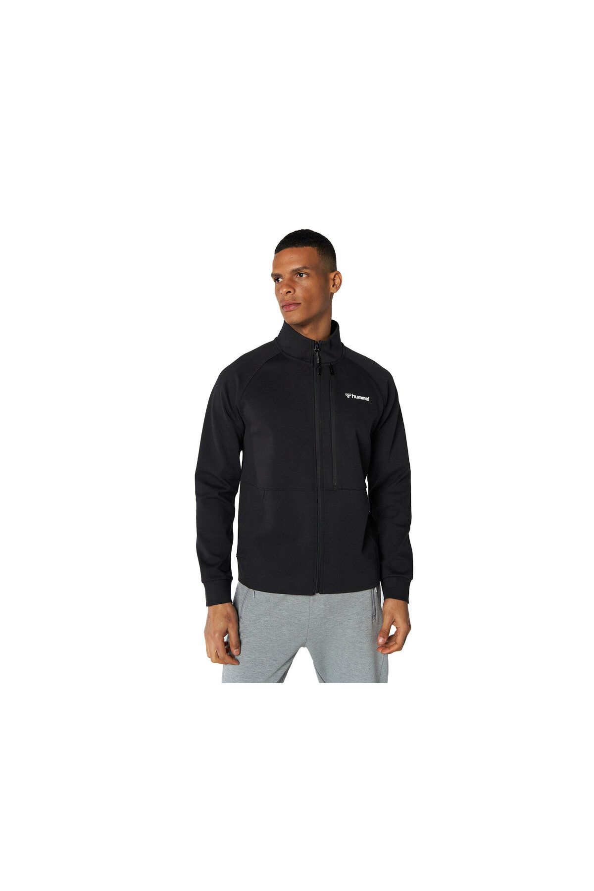 ژاکت ورزشی مشکی مردانه سیاه Hmlkayden zip روزانه 921708 2001 hummel