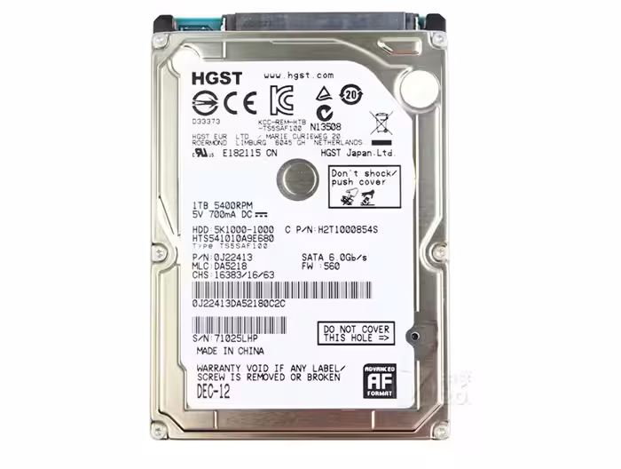 هارد دیسک لپ تاپ اچ جی اس تی با ظرفیت 1 ترابایت