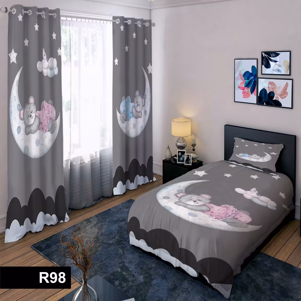 رو تختی یک نفره سه بعدی طرح خرس خوابالو 