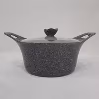 قابلمه گرانیتی سایز 30 پیلو مشکی PILAU طرح لایف 