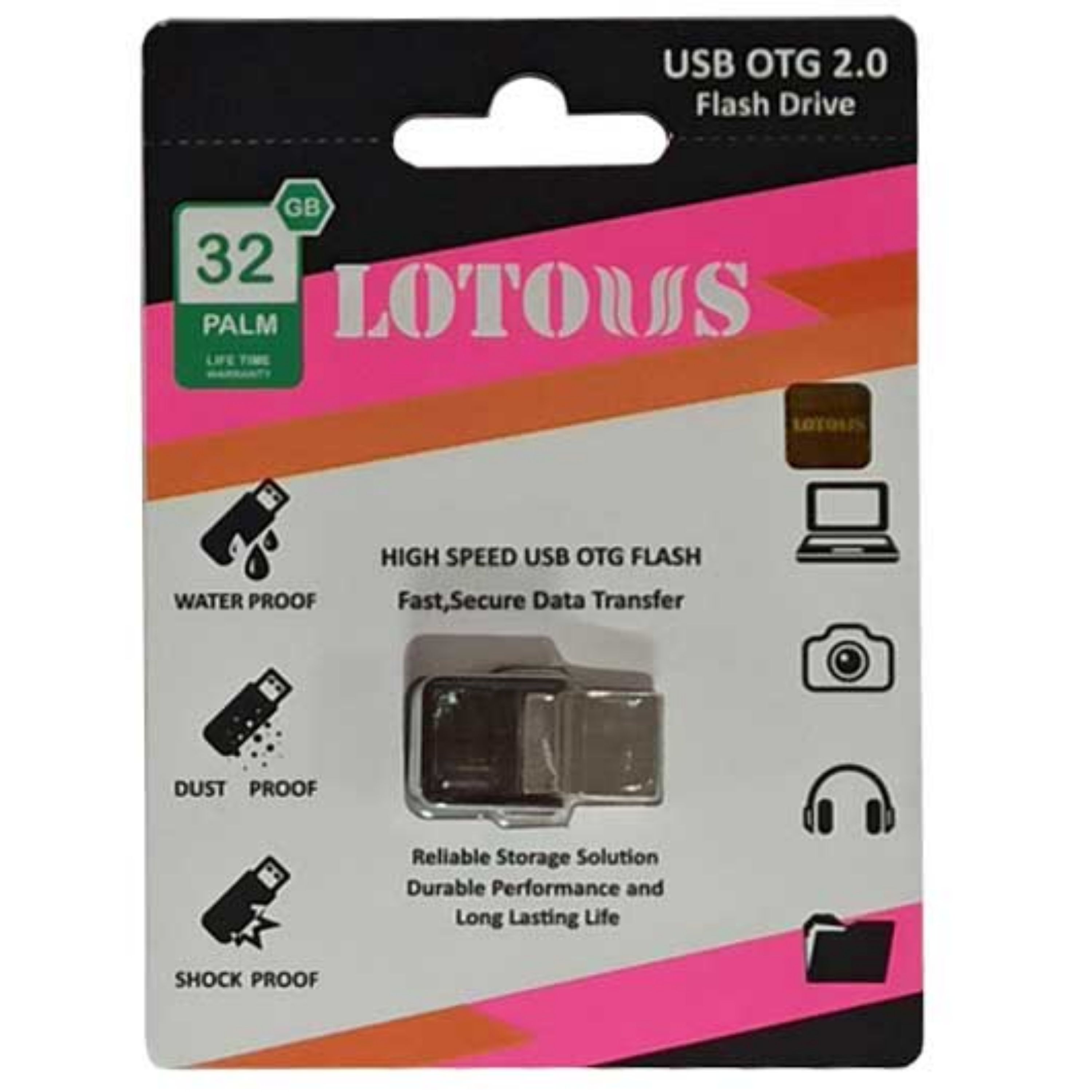 فلش 32GB Lotous OTG PALM با گارانتی مادام العمر