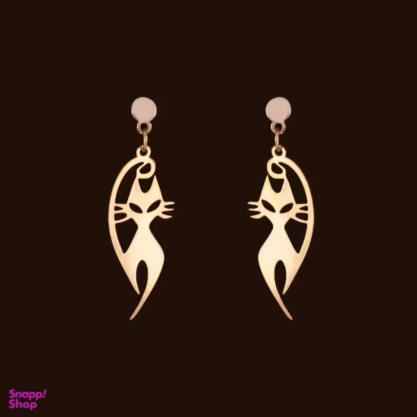 گوشواره طلا 18 عیار زنانه سانا گالری طرح گربه کد D10262