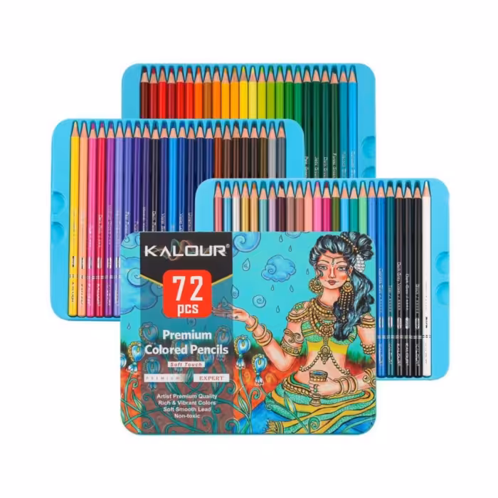 مداد رنگی کالر 72 رنگ جعبه فلزی
