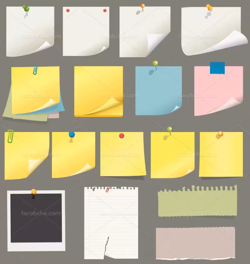 وکتور کاغذ یادداشت با کیفیت | گرافیک با طعم تربچه