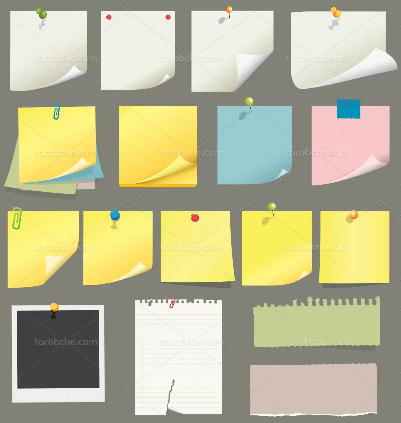 وکتور کاغذ یادداشت با کیفیت | گرافیک با طعم تربچه