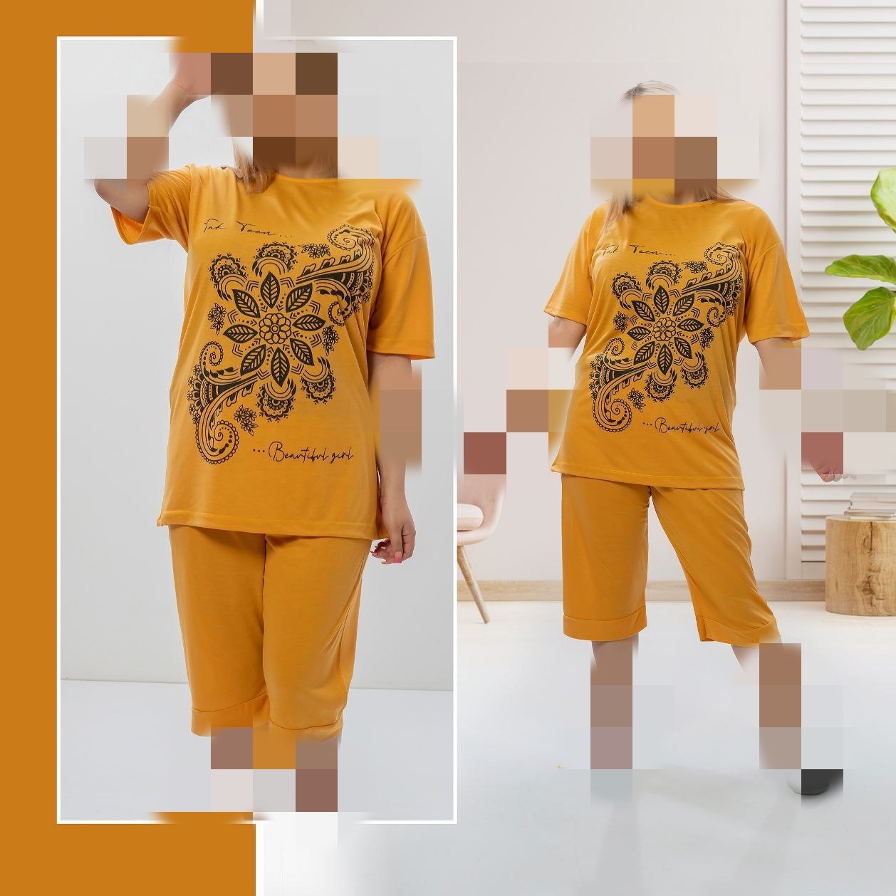 تیشرت و شلوارک زنانه ویسکوز
