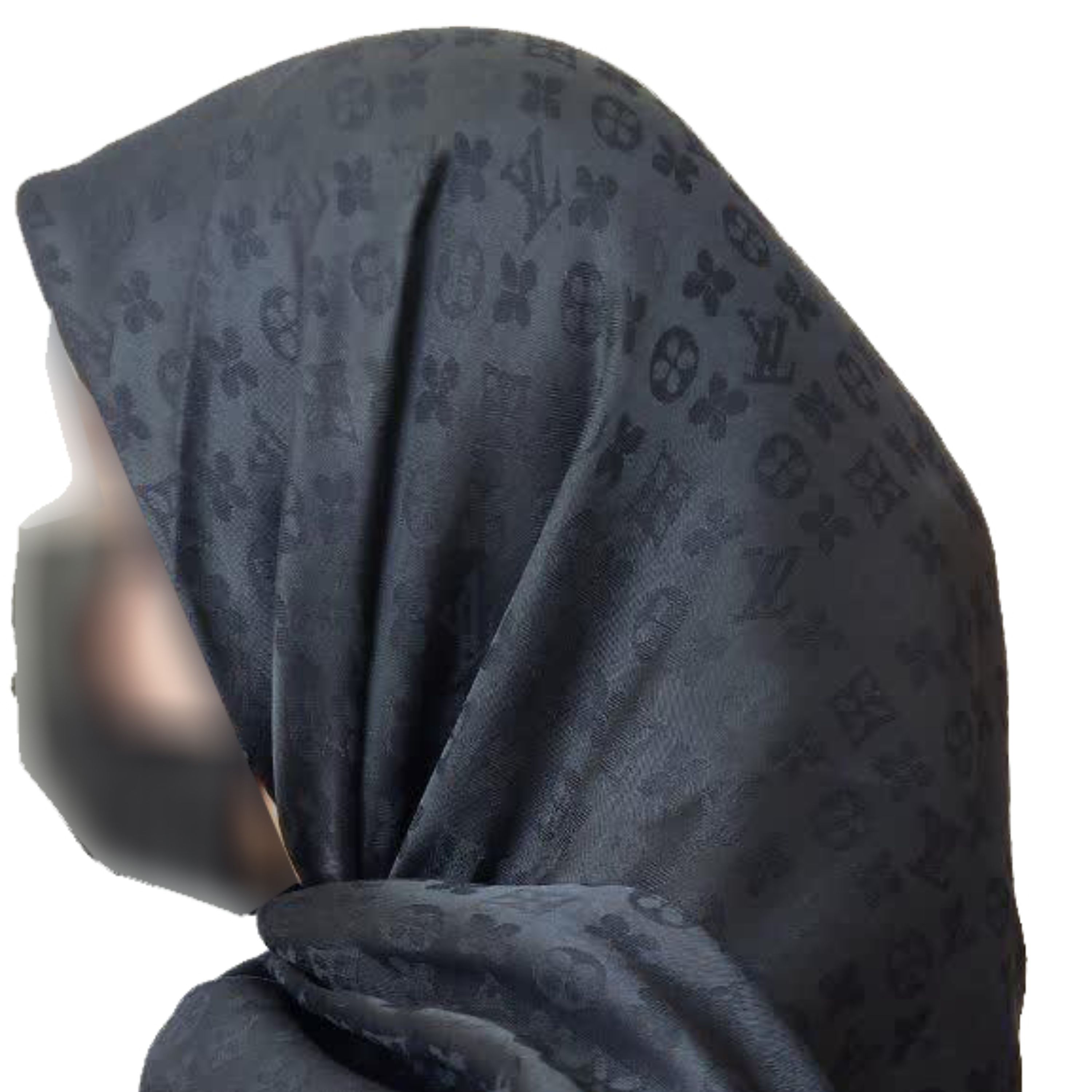 روسری مشکی ژاکارد کد 01 قواره 120