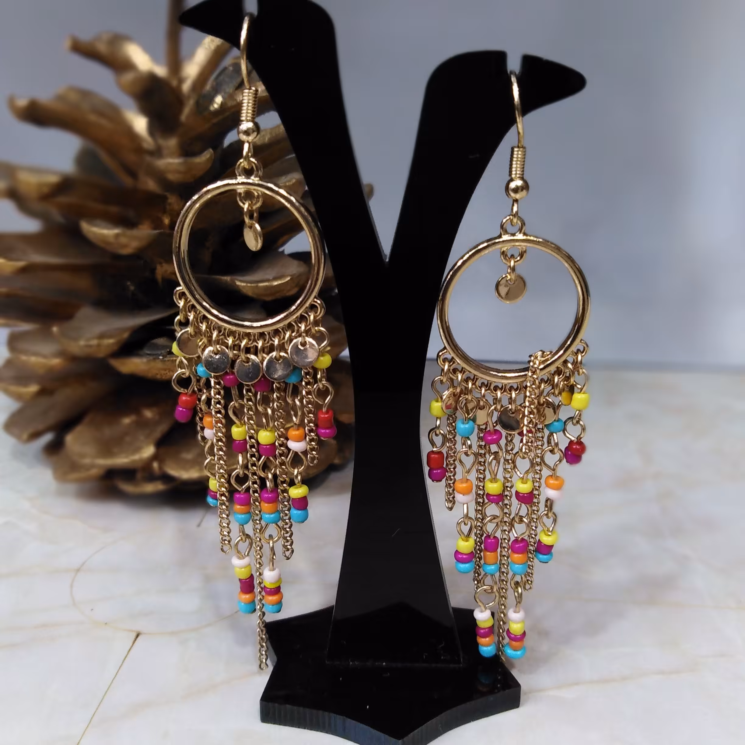 گوشواره اویز رنگی رنگی،کد008 باکیفیت عالی وضدحساسیت 