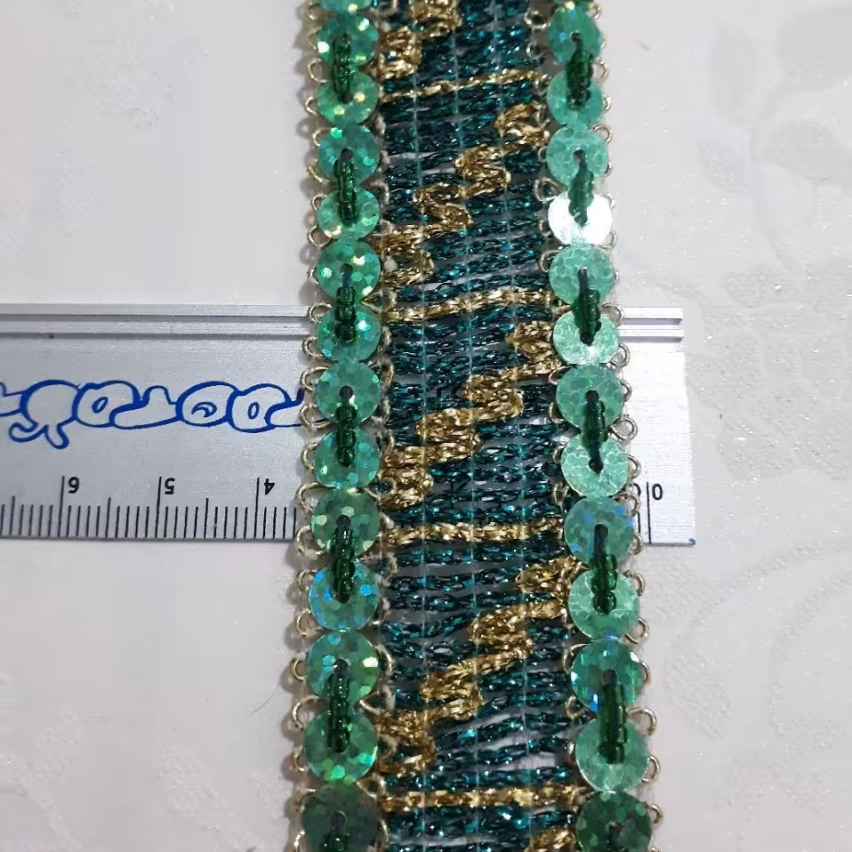 نوار سبز طلایی تزیینی(قیمت برای یک متره)