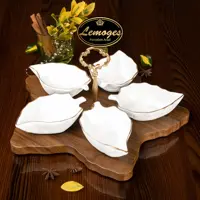 اردوخوری برگ (چینی لمون چینی لب طلا  چوب سرامیک اردوخوری چوبی آجیل خوری شکلات خوری lemon)