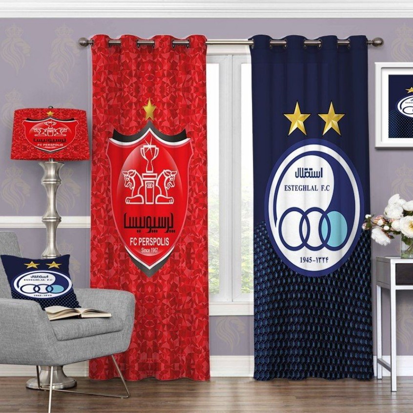 پرده چاپی  پانچ  طرح   تیم استقلال و پرسپولیس(ورزشی  )کد 920