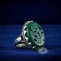 انگشتر عقیق سبز خطی