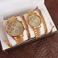  ساعت برند سیتیزن زنانه مردانه  ست حلقه و دستبند استیل کیفبت عالی ارسال رایگان گارانتی طلایی صفحه مشکی