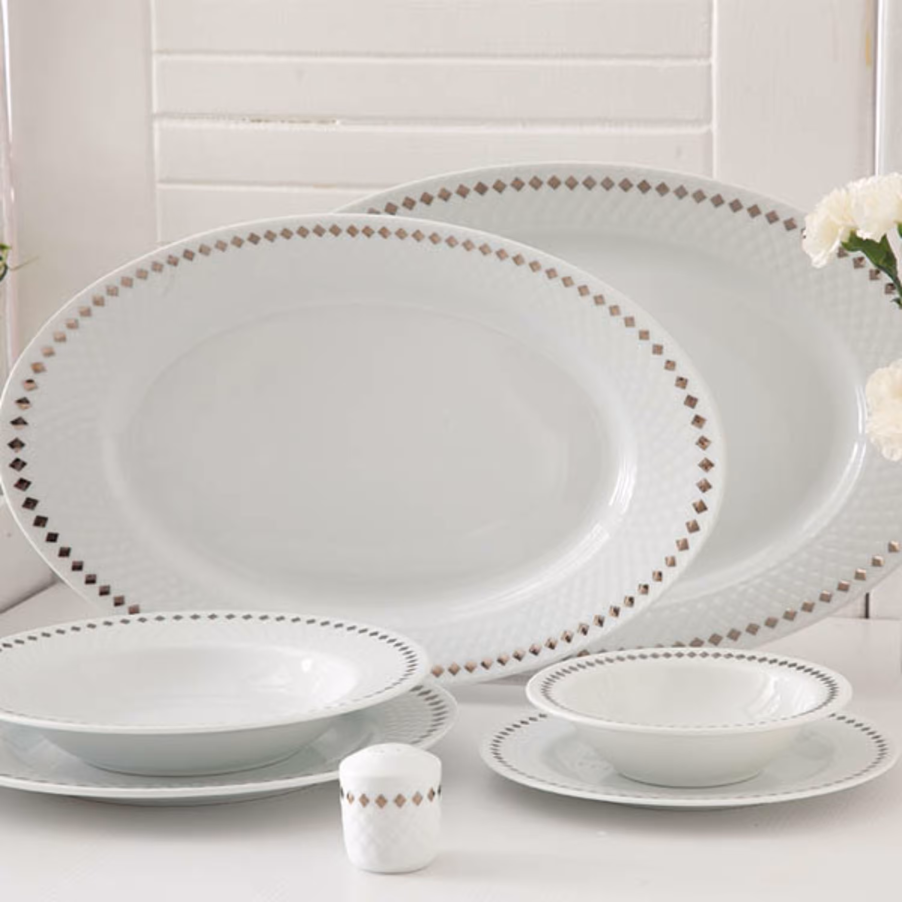 سرویس 6 نفره چینی زرین طرح سیلور ری قالب رادیانس 28 پارچه