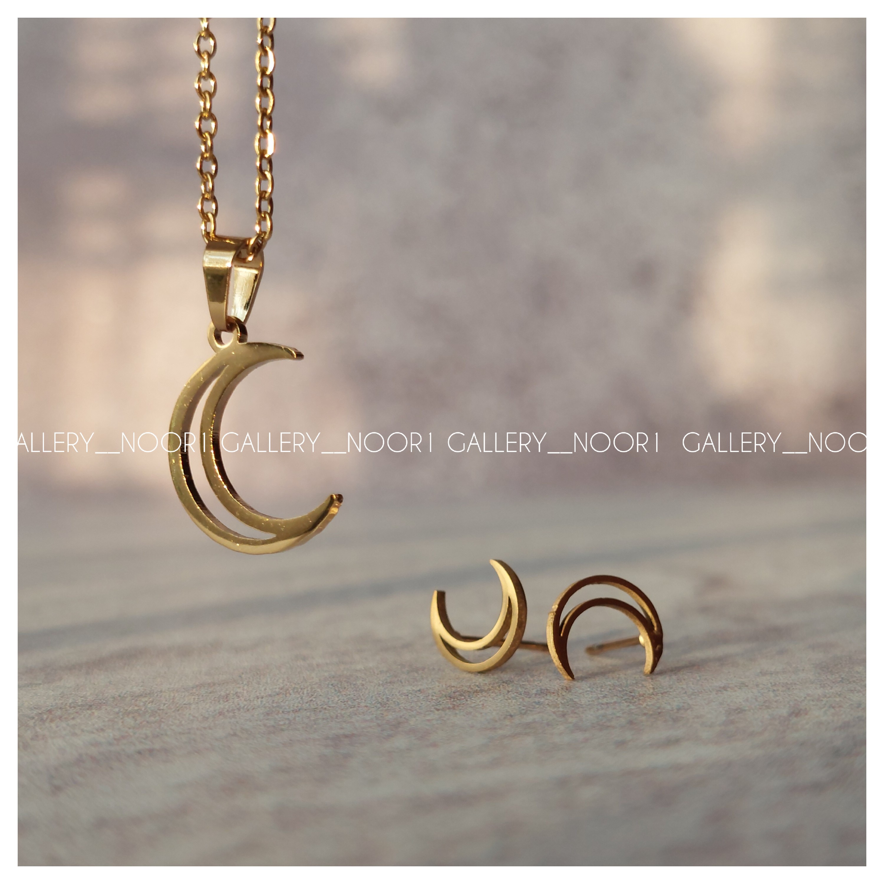 نیم ست استیل رنگ ثابت طرح ماه برند Steel