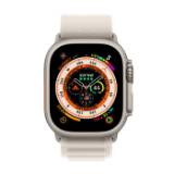 خرید، قیمت و مشخصات کامل ساعت مچی هوشمند اپل واچ الترا 49 میلیمتری تیتانیوم با بند Starlight Alpine