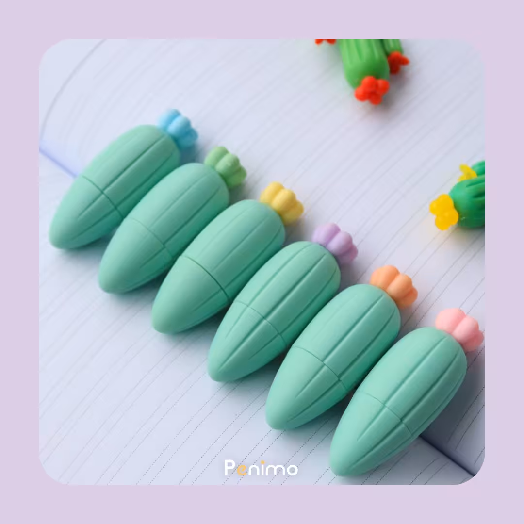 هایلایتر فانتزی طرح کاکتوس (پک 6 رنگ)