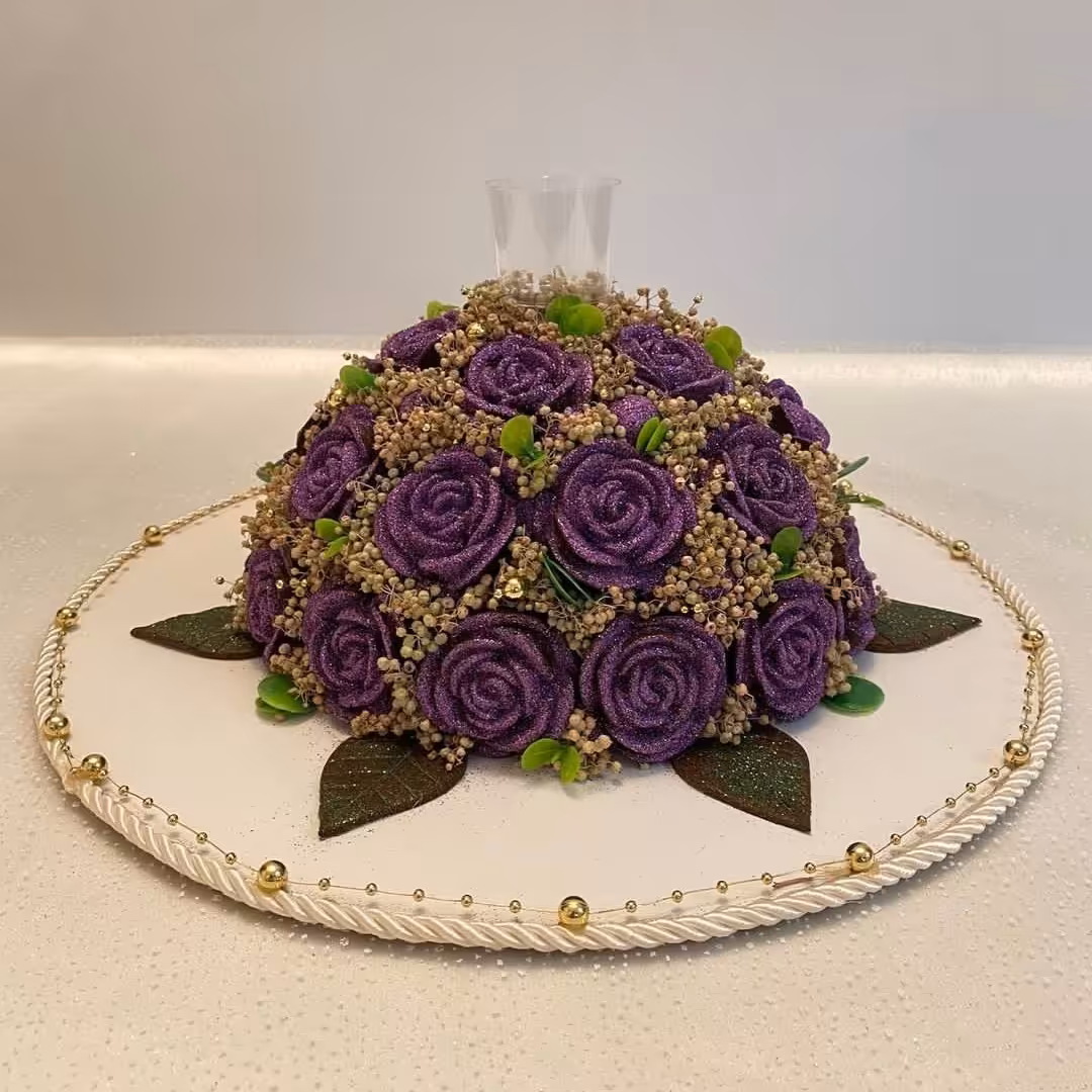 سینی حنا با گل قالبی قابل اجرا