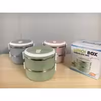 ظرف غذا دو طبقه دو جداره لانچ باکس دارای درب واشردار با ظرفیت 1400 میلی لیتر