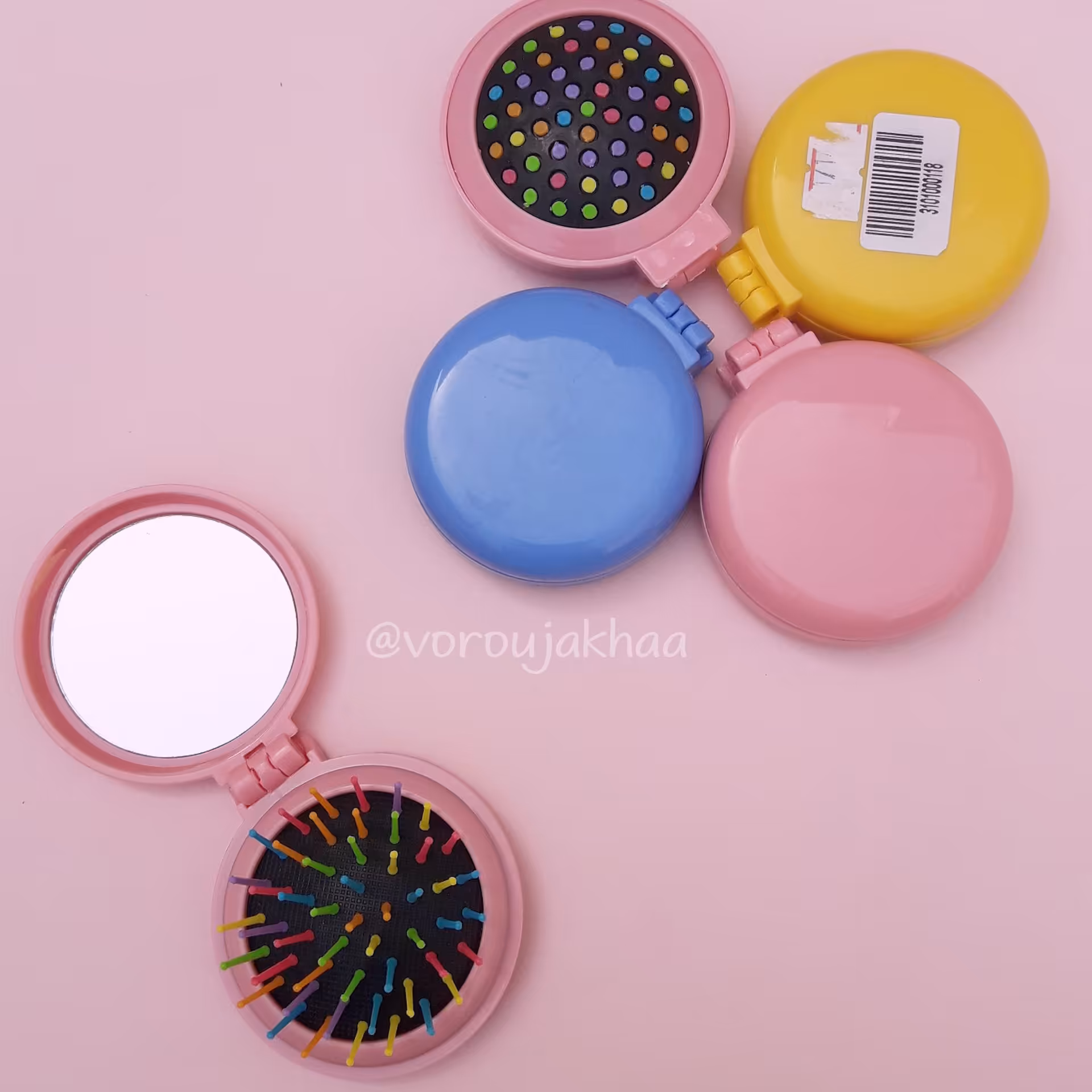 برس تاشو کیفی آینه دار