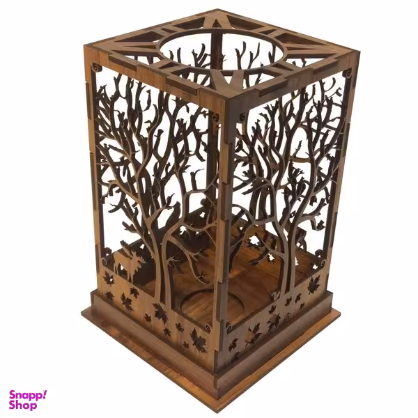 جا شمعی چوبی طرح درخت