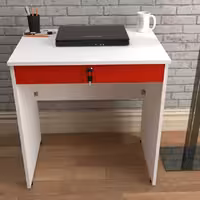 میز تحریر ، تمام MDF, تک کشو، قفل دار، ریل ساچمه ای، نوارPVCدو میل ، سایز 50×70 