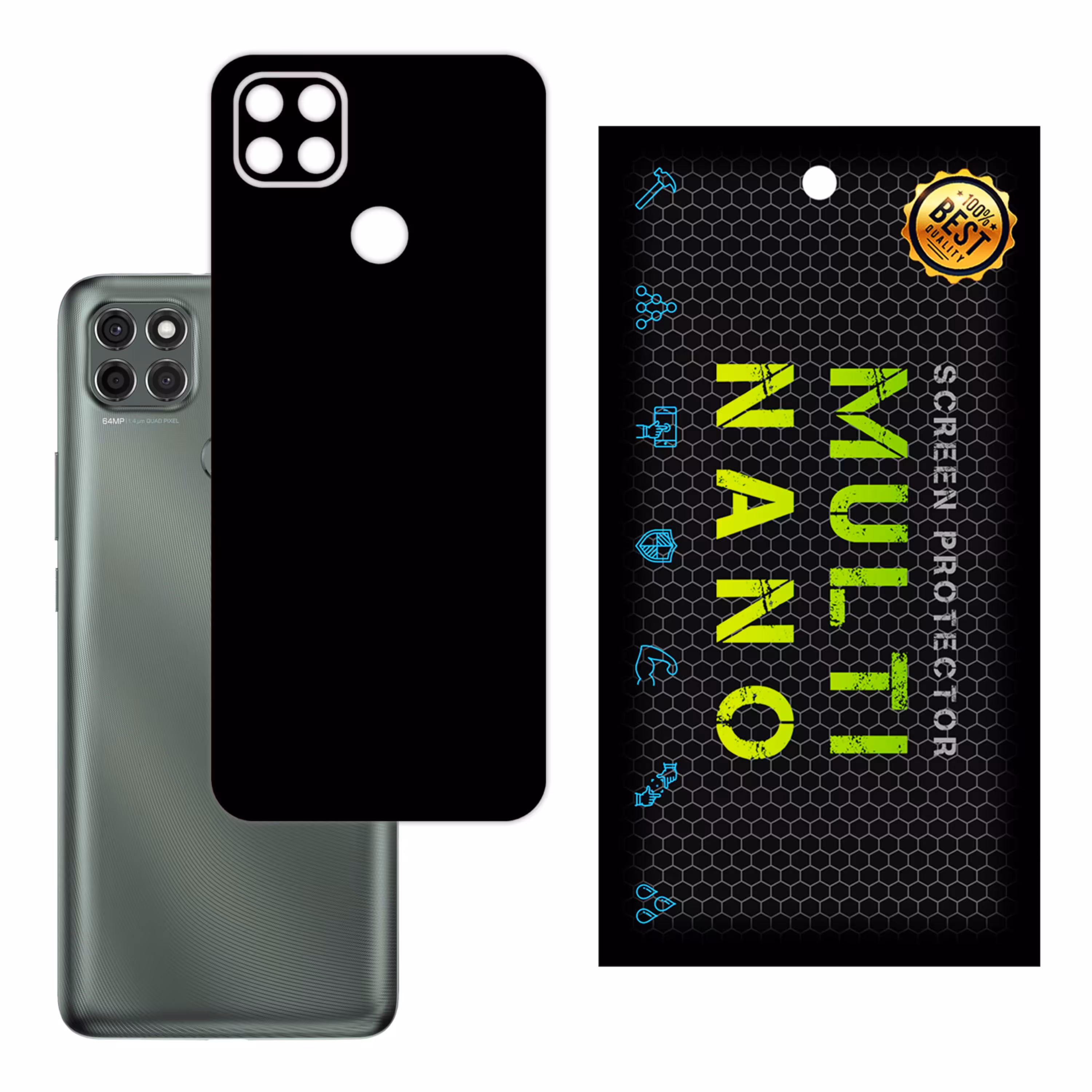 برچسب پوششی MultiNano مدل X-F1M-Black برای پشت موبایل موتورولا  Moto G9 Power