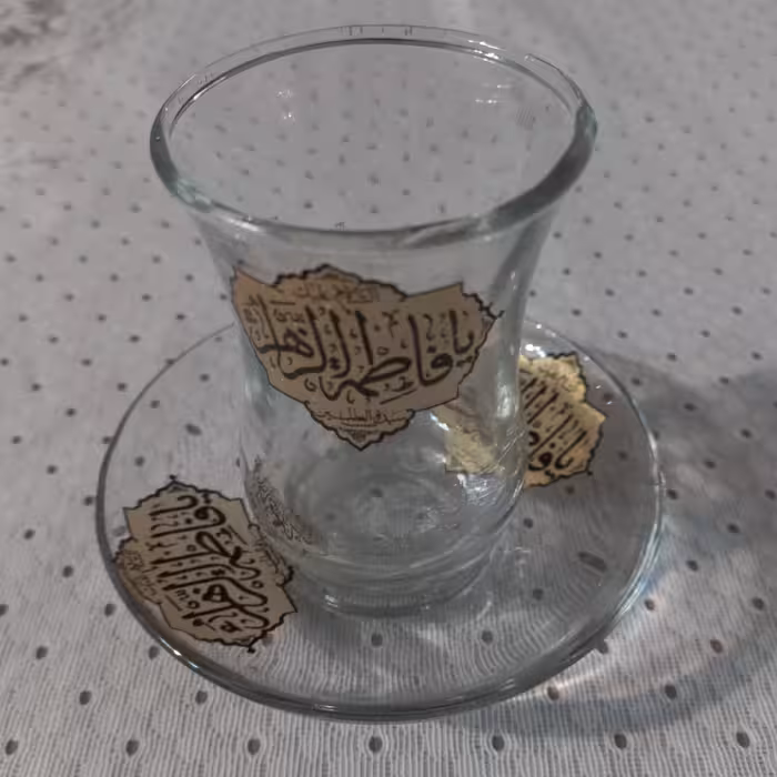 ست استکان و نعلبکی 6تایی باطرح اسم ائمه