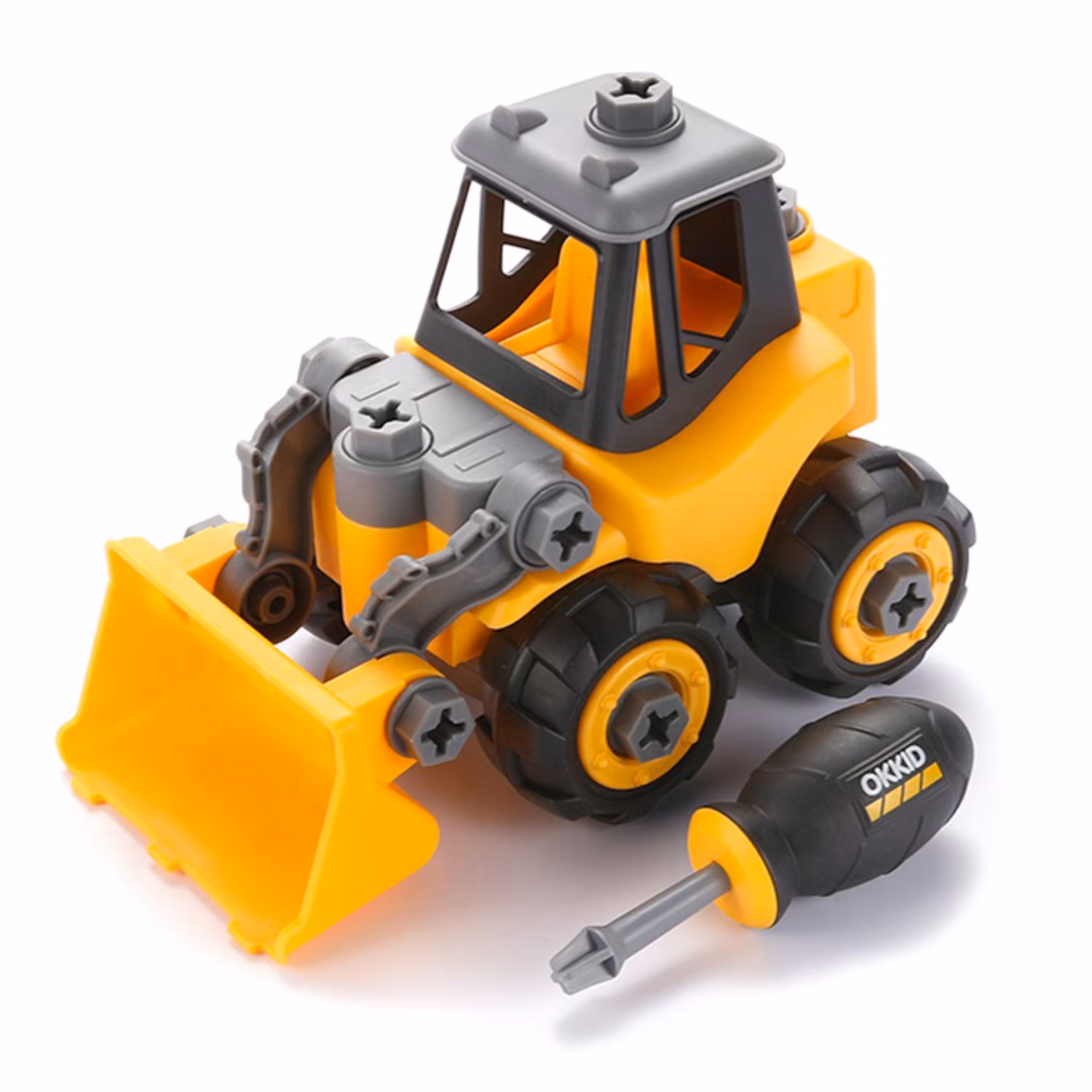 اسباب بازی ساختنی لودر مدل ساز و باز اوکید okkid کد 1003 با پیچ گوشتی