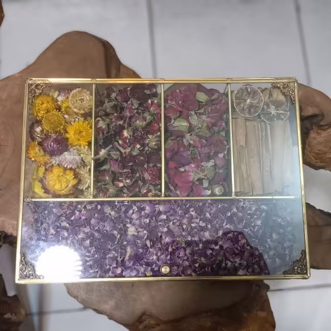 تی بگ 5 خانه برنجی  تیبگ شیشه ای