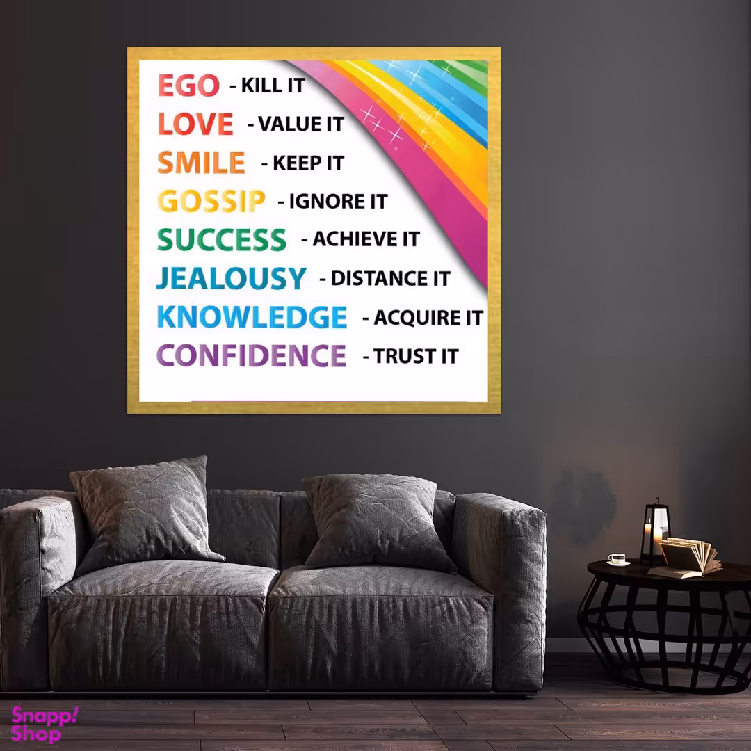 تابلو بکلیت طرح جملات کوتاه و انگیزشی مدل قاب شاسی T-S10116