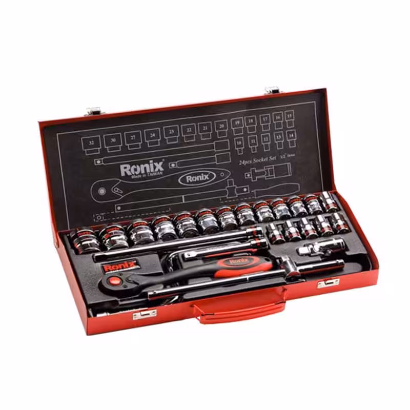 جعبه بکس 24 پارچه رونیکس مدل RH-2624  Ronix 24Pcs Drive Sockets Set Model RH-2624