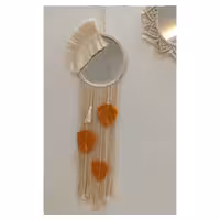 آینه مکرومه طرح آویز برگ 