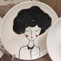 بشقاب نقاشی زیر لعابی جذاب سایز 20