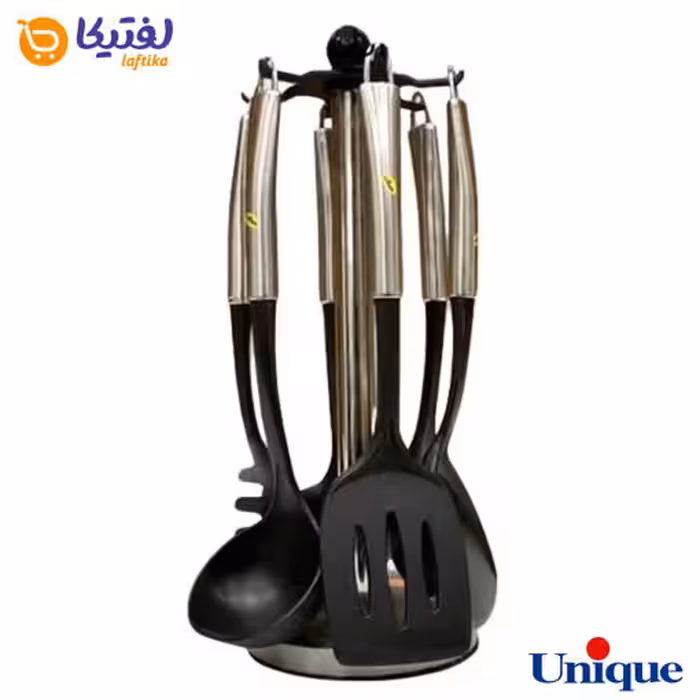 ست کفگیر و ملاقه یونیک 7 پارچه دسته استیل UN-1155