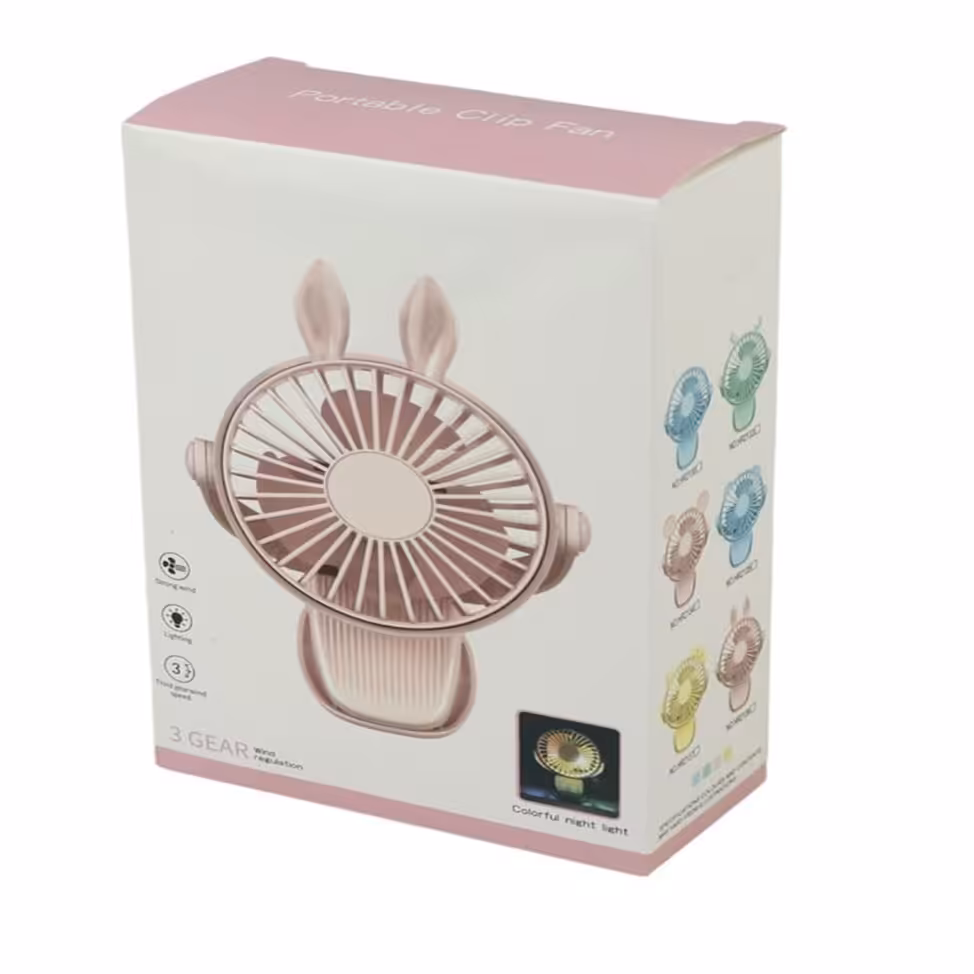 پنکه گیره دار شارژی HR2139  مدل پاپایون دار رنگ آبی