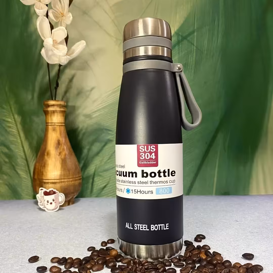 فلاسک مدل استیل گنجایش 800 میلی لیتر رنگ مشکی کد1