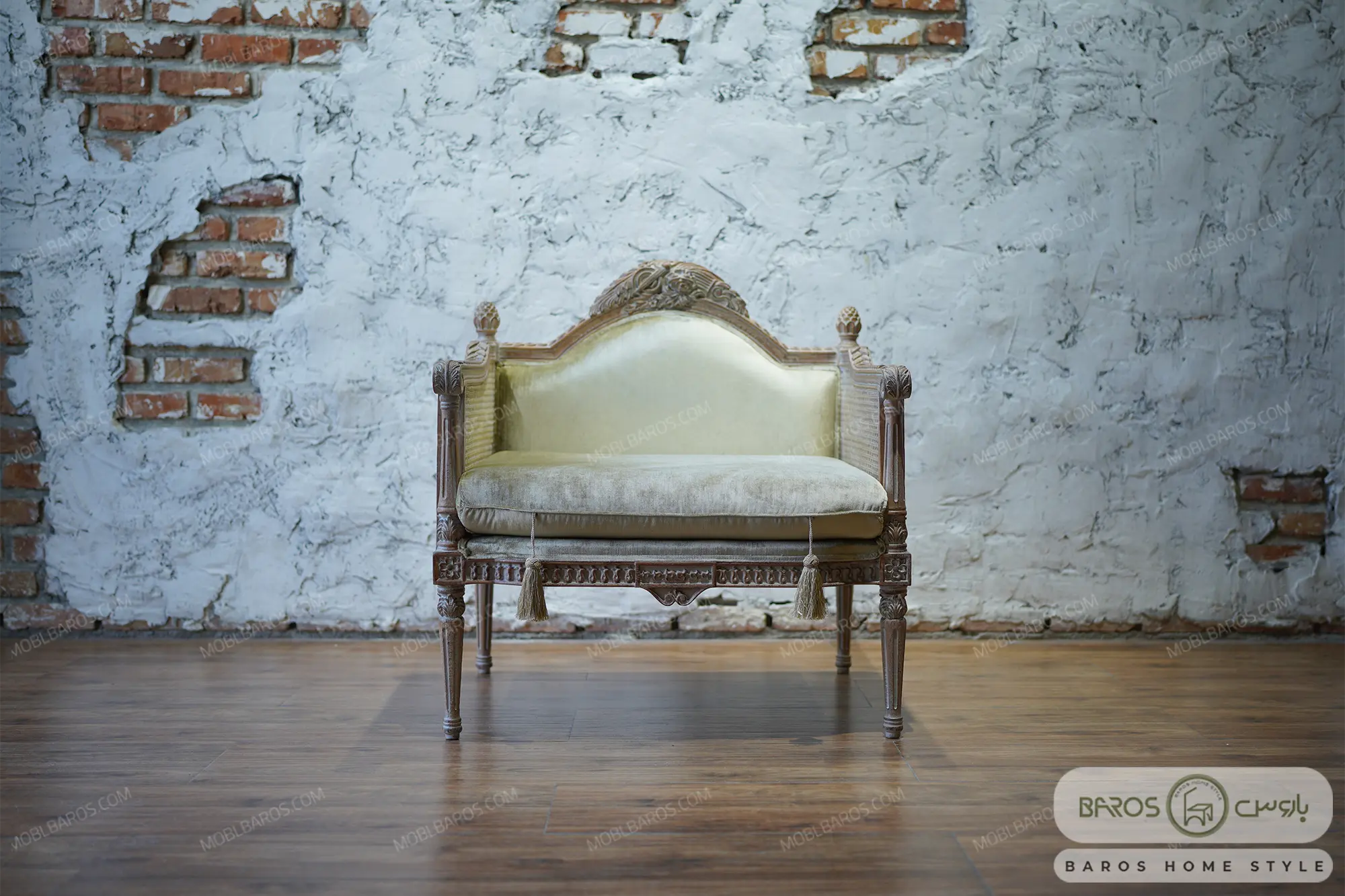 مبل تک نفره کلاسیک جدید کاجی کد 4